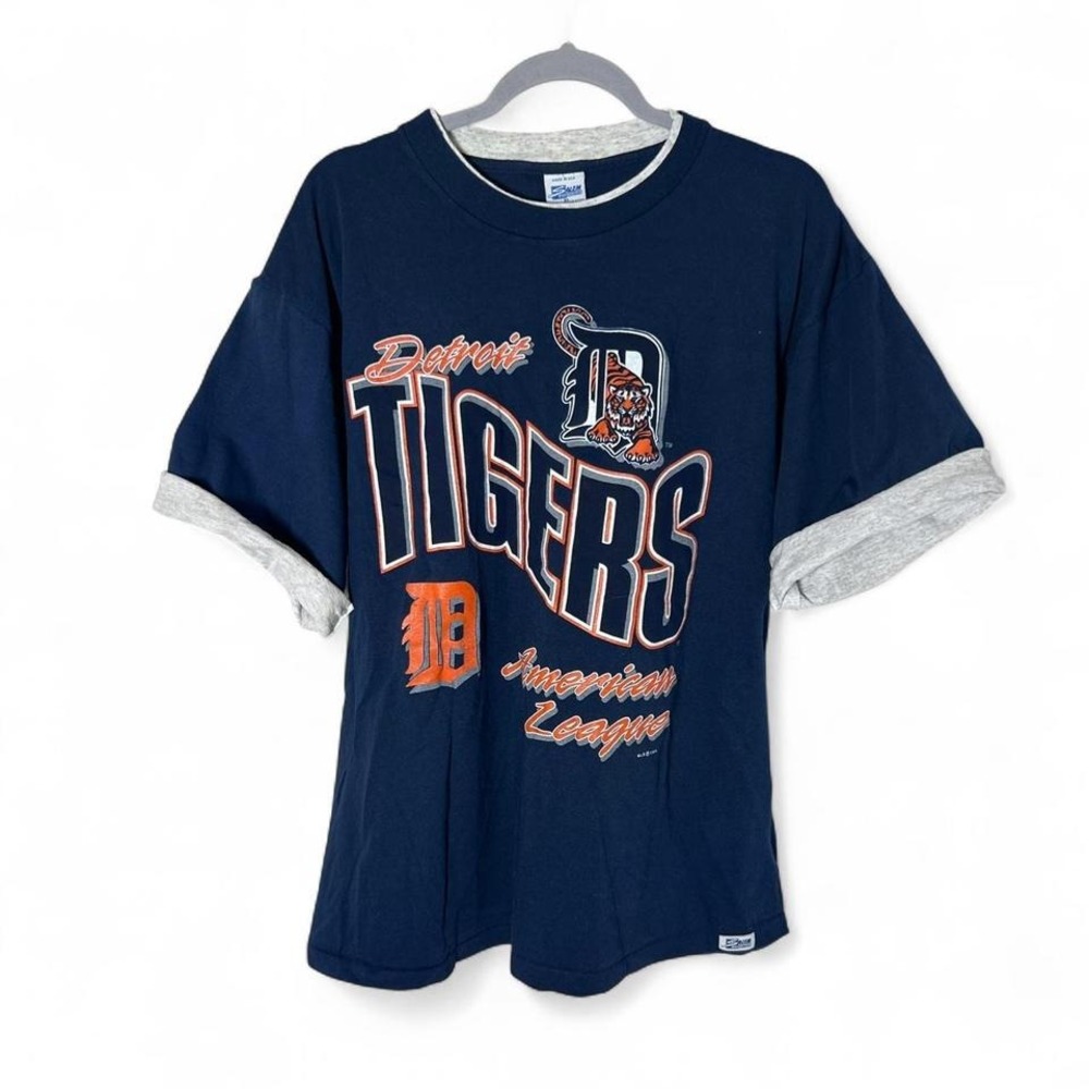 Vintage Detroit Tigers T Shirt Salem Sportswear 1990 Men's XL Y2K